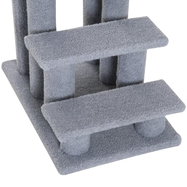 Rootz Dyretrappe - Grå - Spånplade, Plys - 25 cm x 16,92 cm x 23,62 cm