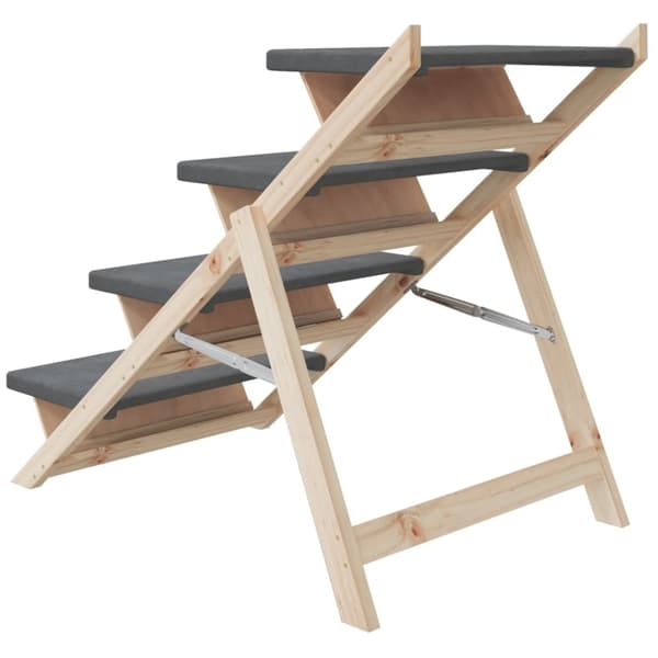 vidaXL Koiran ramppi harmaa 105x47 cm täysi kuusi