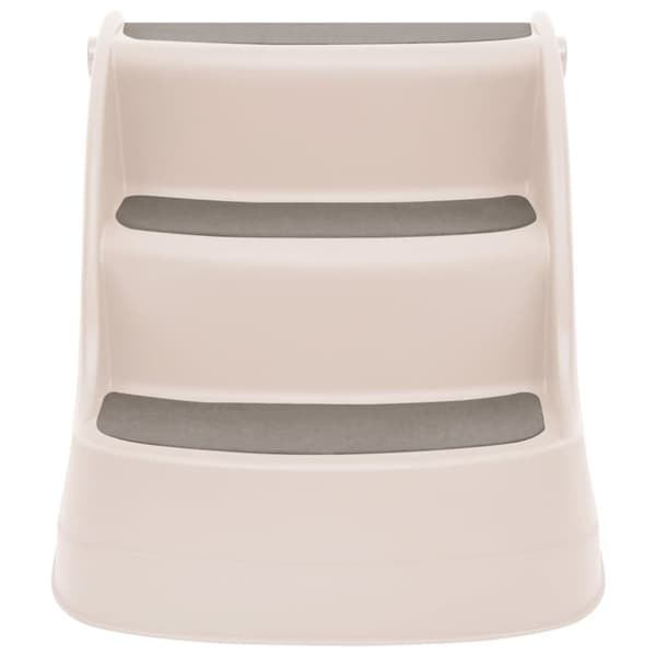 foldbar hundetrappe 3 trin 50x38x38 cm plastik cremefarvet