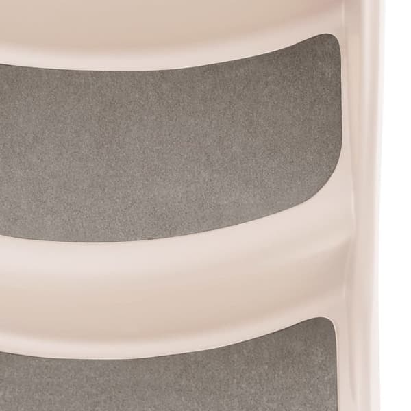 foldbar hundetrappe 3 trin 50x38x38 cm plastik cremefarvet