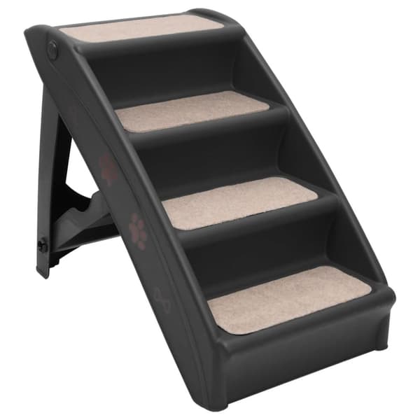 The Living Store foldbar hundetrappe 62x40x49,5 cm sort -  Trapper og ramper til kæledyr