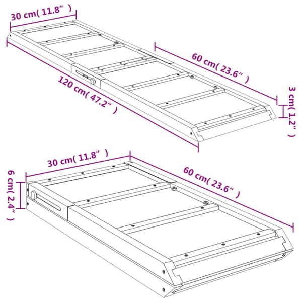 The Living Store Hundramp grön 120x30 cm massiv gran - Trappor & ramper för husdjur