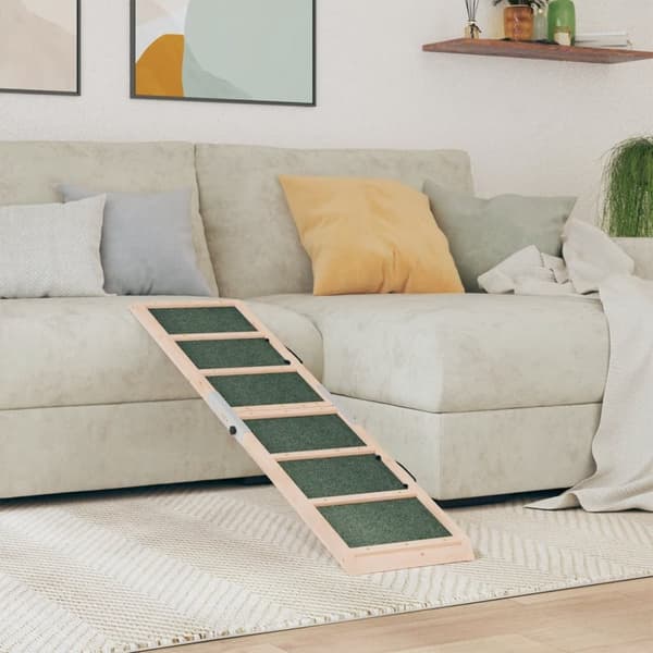 The Living Store Hundramp grön 120x30 cm massiv gran - Trappor & ramper för husdjur