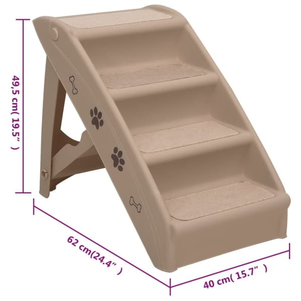 Lemmikkien portaat & rampit - Living Taitettavat koiran portaat ruskea 62x40x49,5 cm