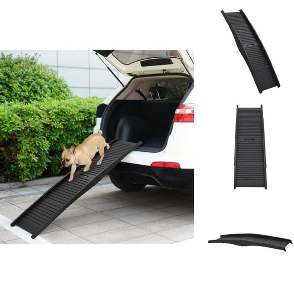 Lemmikkien portaat & rampit - Living Taitettava koiran ramppi musta 153x40x12,5 cm muovi