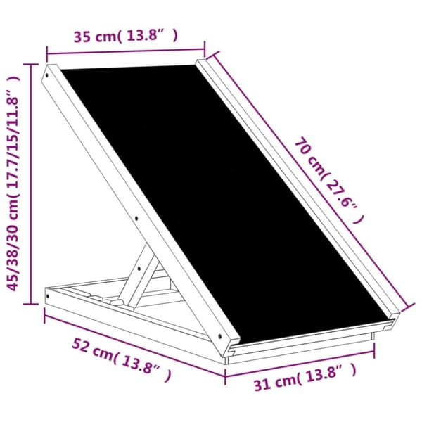 Hundramp för sängen och hemmet 70x35 cm