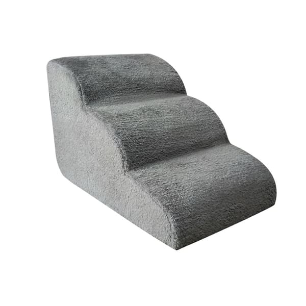 Pet Ramp Stairs, Vaskbart Betræk, Skridsikker Overflade,60x42x39cm, GRÅ