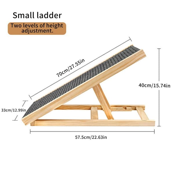 Foldbar Hundetrampe, Skridsikker Overflade, Robust Trædesign,Mørkebrun