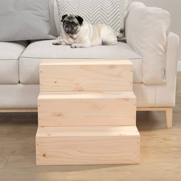 Husdjurstrappa 40x37,5x35 cm massiv furu