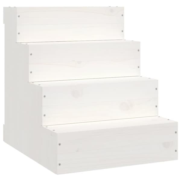Husdjurstrappa Vit 40x49x47 cm massiv furu
