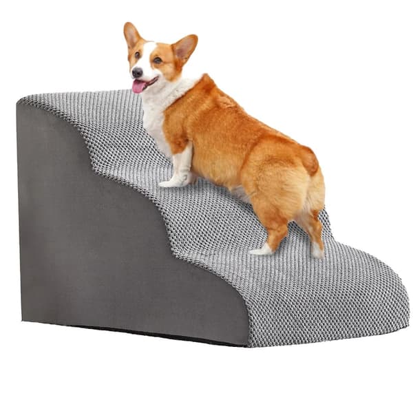 Hund- och katttrappa för små hundar och katter, vattentålig design, halkfri botten,GRÅ