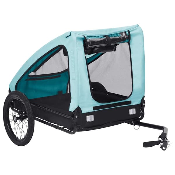 vidaXL Cykelvagn för djur blå och svart