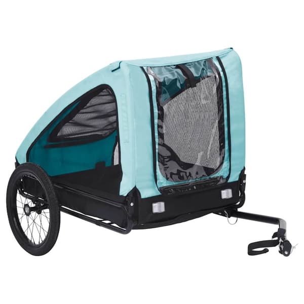 vidaXL Cykelvagn för djur blå och svart