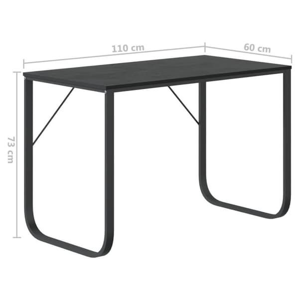 vidaXL Datorbord svart 110x60x73 cm spånskiva
