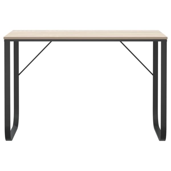 vidaXL Tietokonepöytä musta ja tammi 110x60x73 cm lastulevy