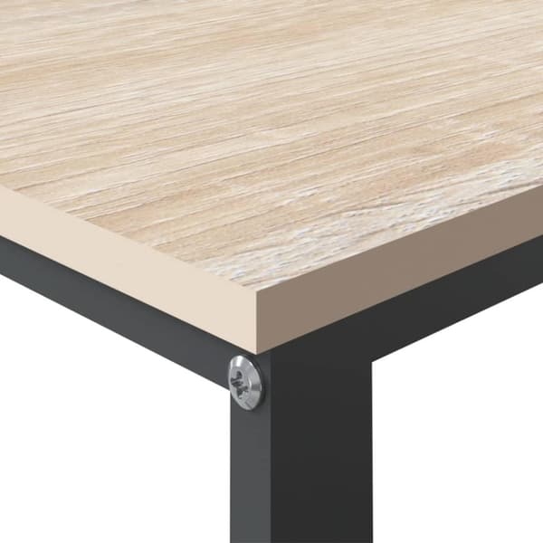 vidaXL Tietokonepöytä musta ja tammi 110x60x73 cm lastulevy