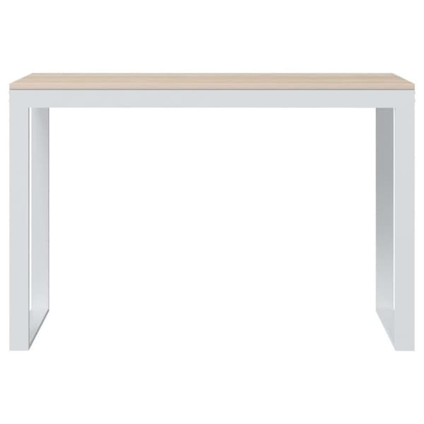 vidaXL Datorbord vit och ek 110x60x73 cm spånskiva