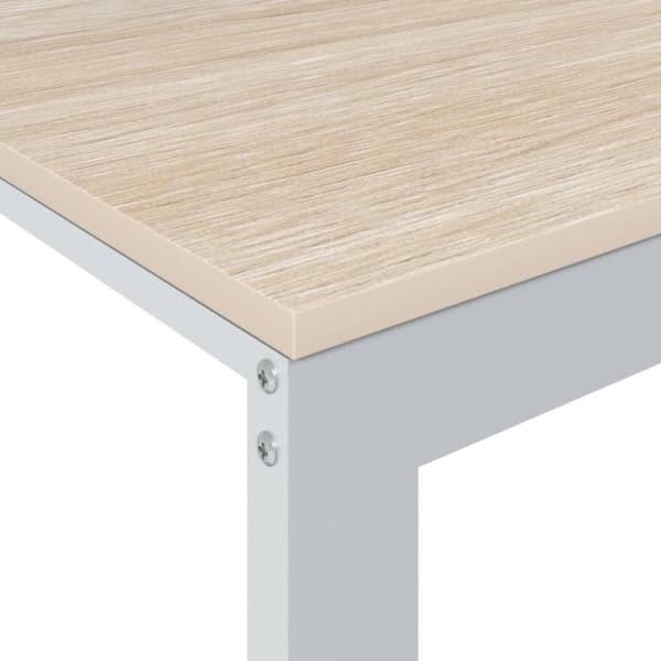 vidaXL Datorbord vit och ek 110x60x73 cm spånskiva