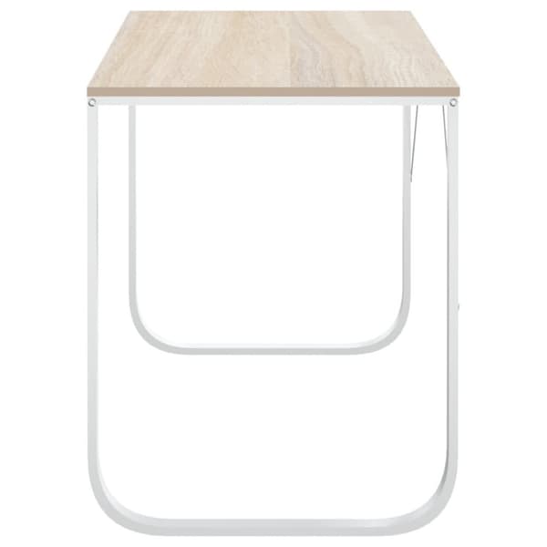 vidaXL Datorbord vit och ek 110x60x73 cm spånskiva
