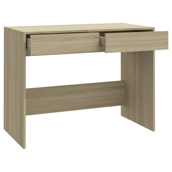 vidaXL Skrivebord sonoma eik 101x50x76,5 cm konstruert tre