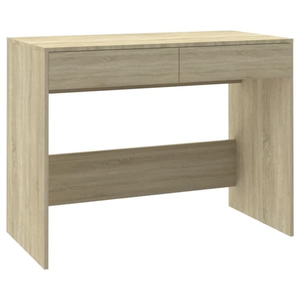 vidaXL Skrivebord sonoma eik 101x50x76,5 cm konstruert tre