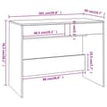 Miniatyrbilde 8 av 10: vidaXL Skrivebord hvit 101x50x76,5 cm sponplate