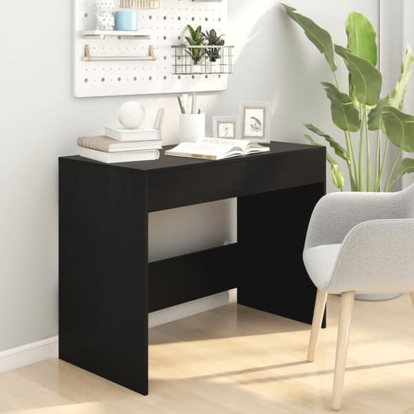vidaXL Skrivbord svart 101x50x76,5 cm spånskiva