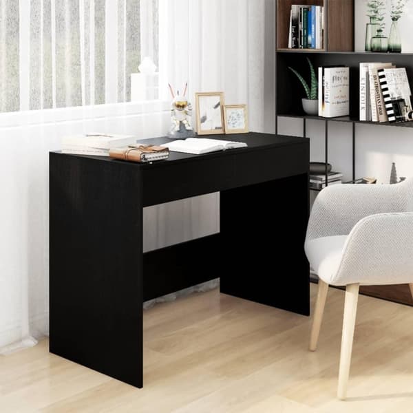 vidaXL Skrivbord svart 101x50x76,5 cm spånskiva