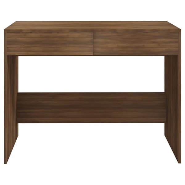 vidaXL Skrivbord brun ek 101x50x76,5 cm spånskiva
