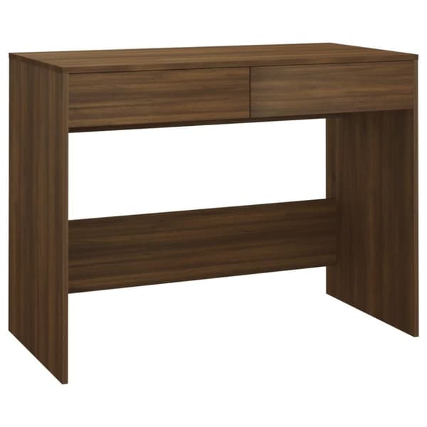 vidaXL Skrivbord brun ek 101x50x76,5 cm spånskiva