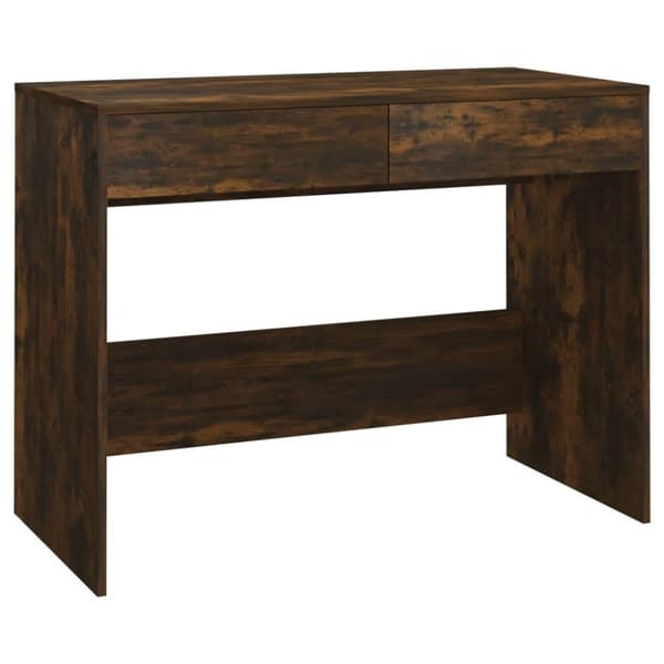 vidaXL skrivebord 101x50x76,5 cm spånplade røget egetræsfarve
