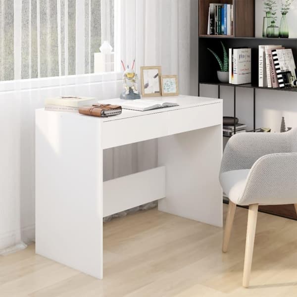 vidaXL Työpöytä valkoinen 101x50x76,5 cm lastulevy