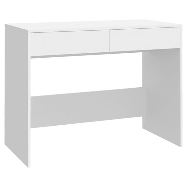 vidaXL skrivebord 101x50x76,5 cm spånplade hvid