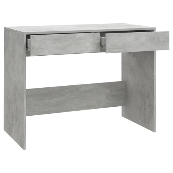 vidaXL Skrivebord betonggrå 101x50x76,5 cm sponplate