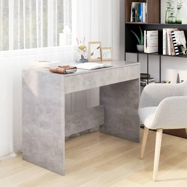 vidaXL Skrivebord betonggrå 101x50x76,5 cm sponplate