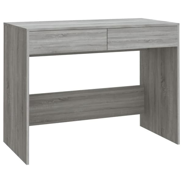 vidaXL Skrivebord grå sonoma eik 101x50x76,5 cm sponplate