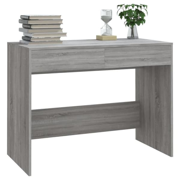 vidaXL skrivebord 101x50x76,5 cm spånplade grå sonoma-eg