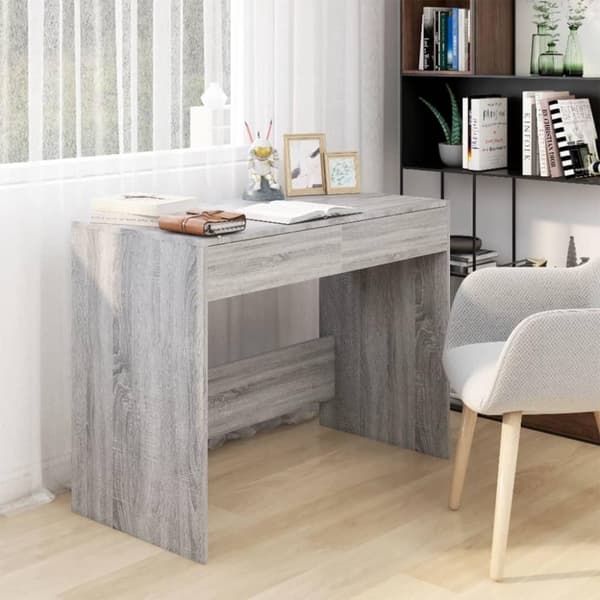 vidaXL skrivebord 101x50x76,5 cm spånplade grå sonoma-eg