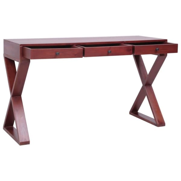 vidaXL Datorbord brun 115x47x77 cm massivt mahognyträ