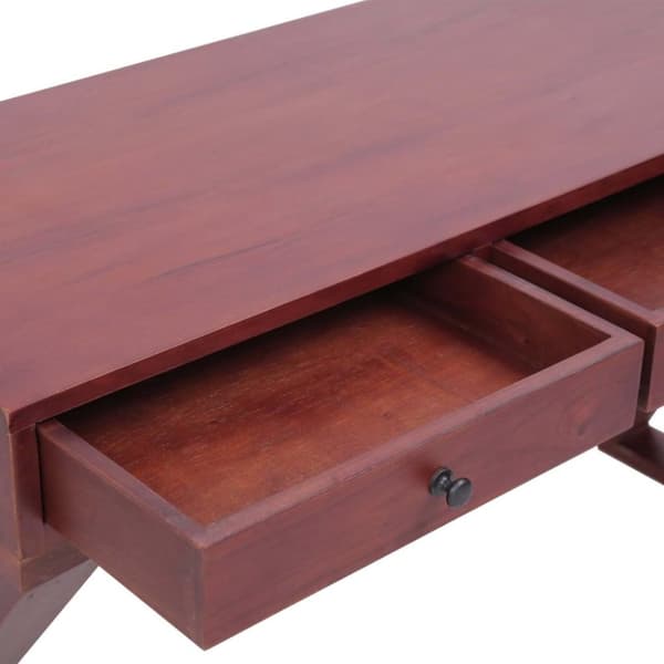 vidaXL Tietokonepöytä ruskea 115x47x77 cm täysi mahonki