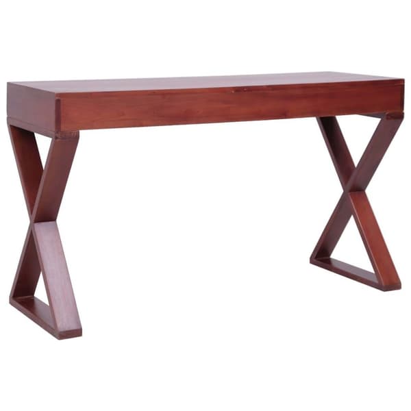 vidaXL Tietokonepöytä ruskea 115x47x77 cm täysi mahonki