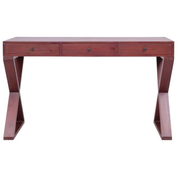 vidaXL Tietokonepöytä ruskea 115x47x77 cm täysi mahonki