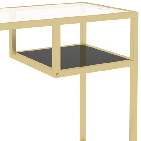vidaXL Tietokonepöytä läpinäkyvä 100x36x74 cm karkaistu lasi