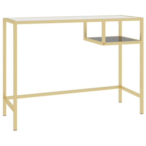 vidaXL Tietokonepöytä läpinäkyvä 100x36x74 cm karkaistu lasi