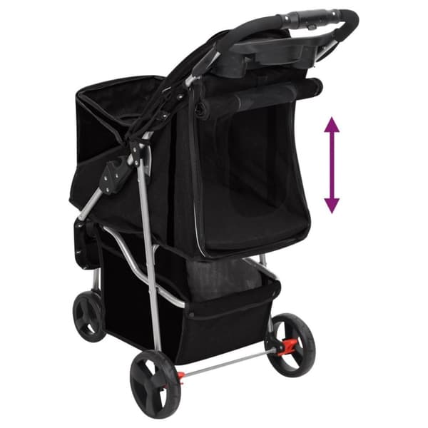 vidaXL foldbar hundeklapvogn 80x46x98 cm oxfordstof sort