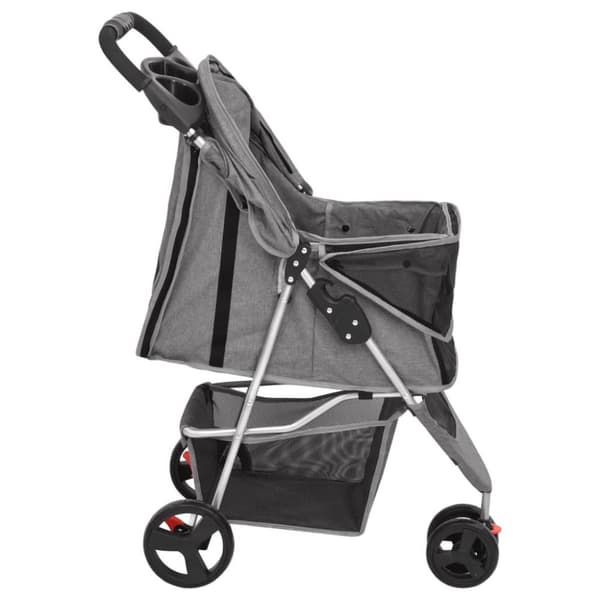 vidaXL Hundevogn sammenleggbar grå 80x46x98 cm oxford-stoff