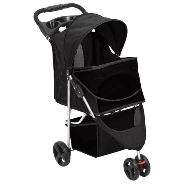 vidaXL Hopfällbar hundvagn svart 80x46x98 cm oxfordtyg