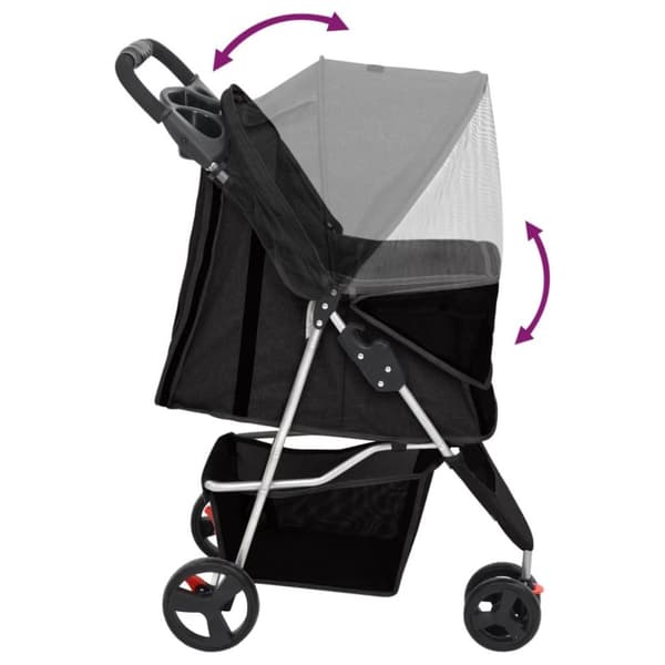 vidaXL Hopfällbar hundvagn svart 80x46x98 cm oxfordtyg