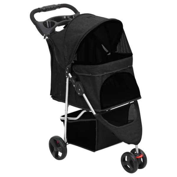 vidaXL Hopfällbar hundvagn svart 80x46x98 cm oxfordtyg