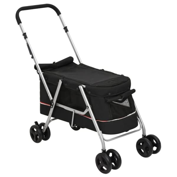 vidaXL Taitettavat koiranrattaat musta 100x49x96 cm Oxford kangas